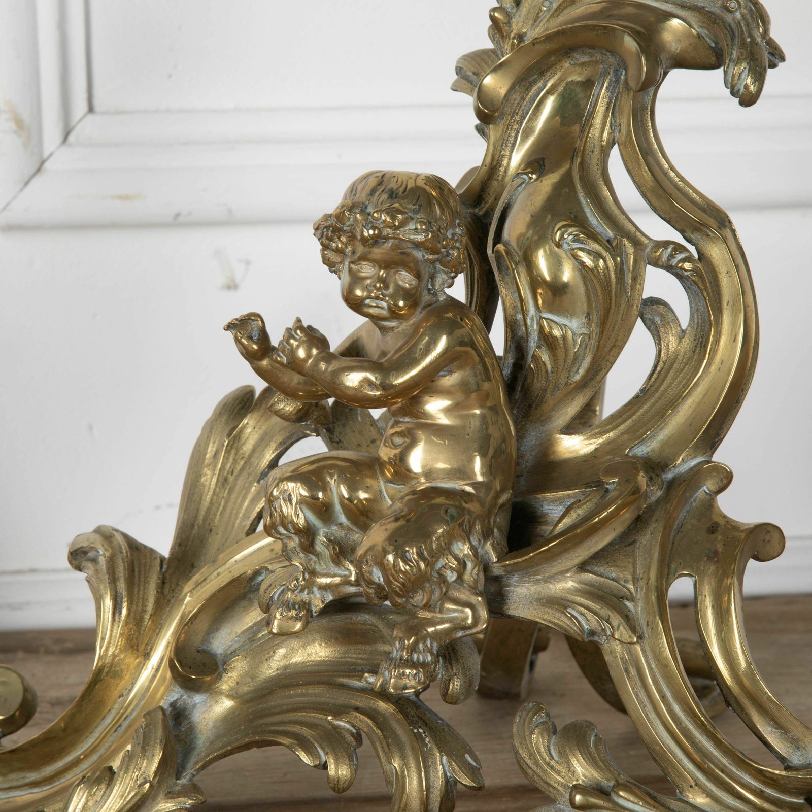 Late 19th Century Pair Of Gilded Fire Dogs photo for sale