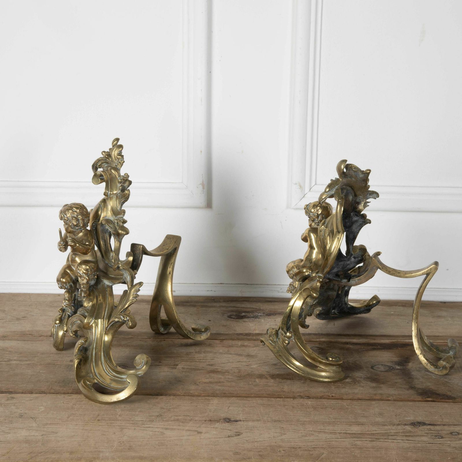 Late 19th Century Pair Of Gilded Fire Dogs photo buy