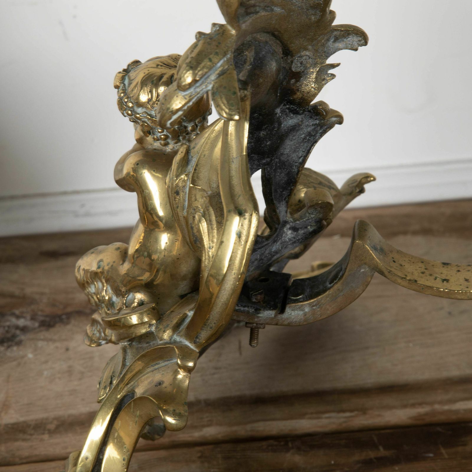 photo furniture Late 19th Century Pair Of Gilded Fire Dogs
