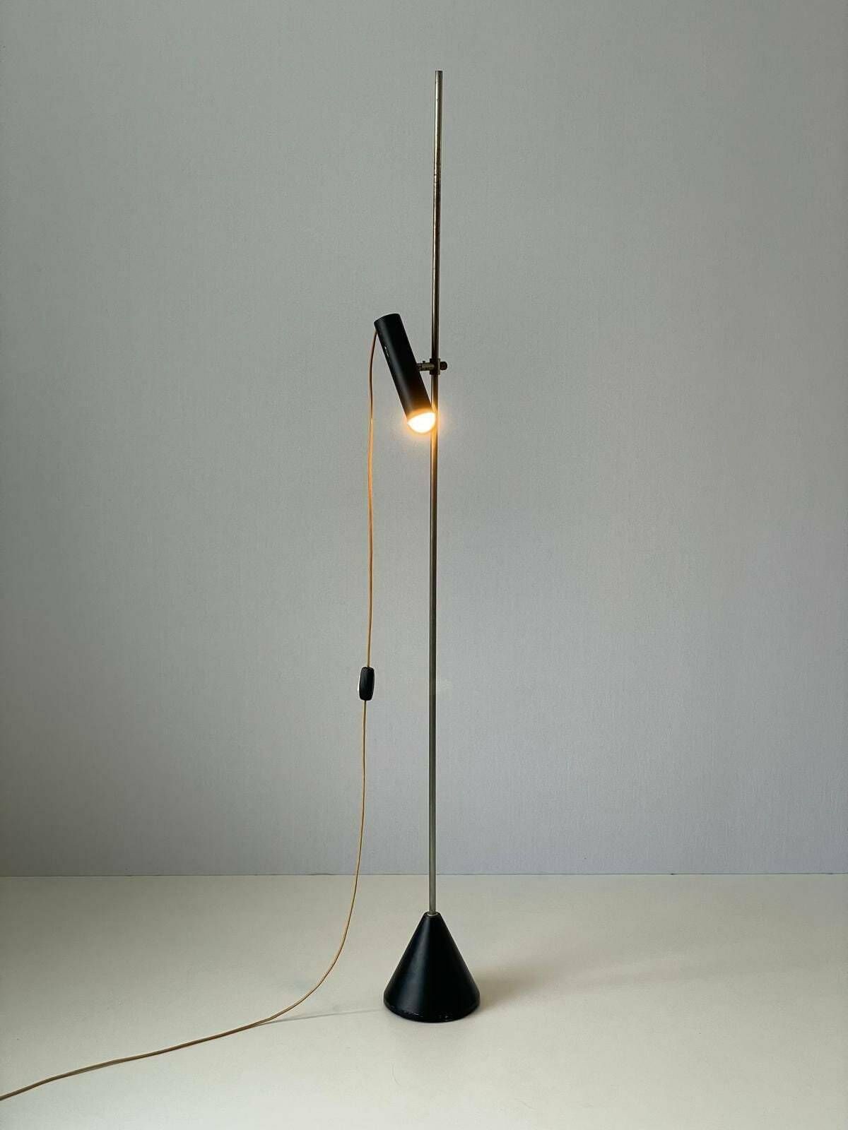 Italian Adjustable Spot Floor Lamp With Conical Base, Attributed To Gino Sarfatti, 1960s, Italy