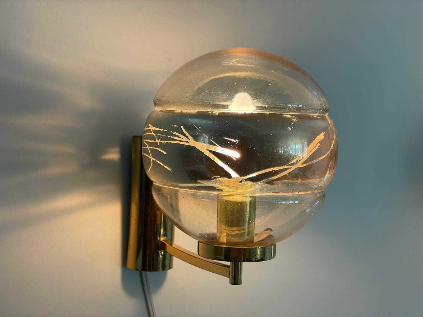 Ball Glass And Brass Body Pair Of Sconces By Peill Und Putzler, 1960s, Germany photo buy