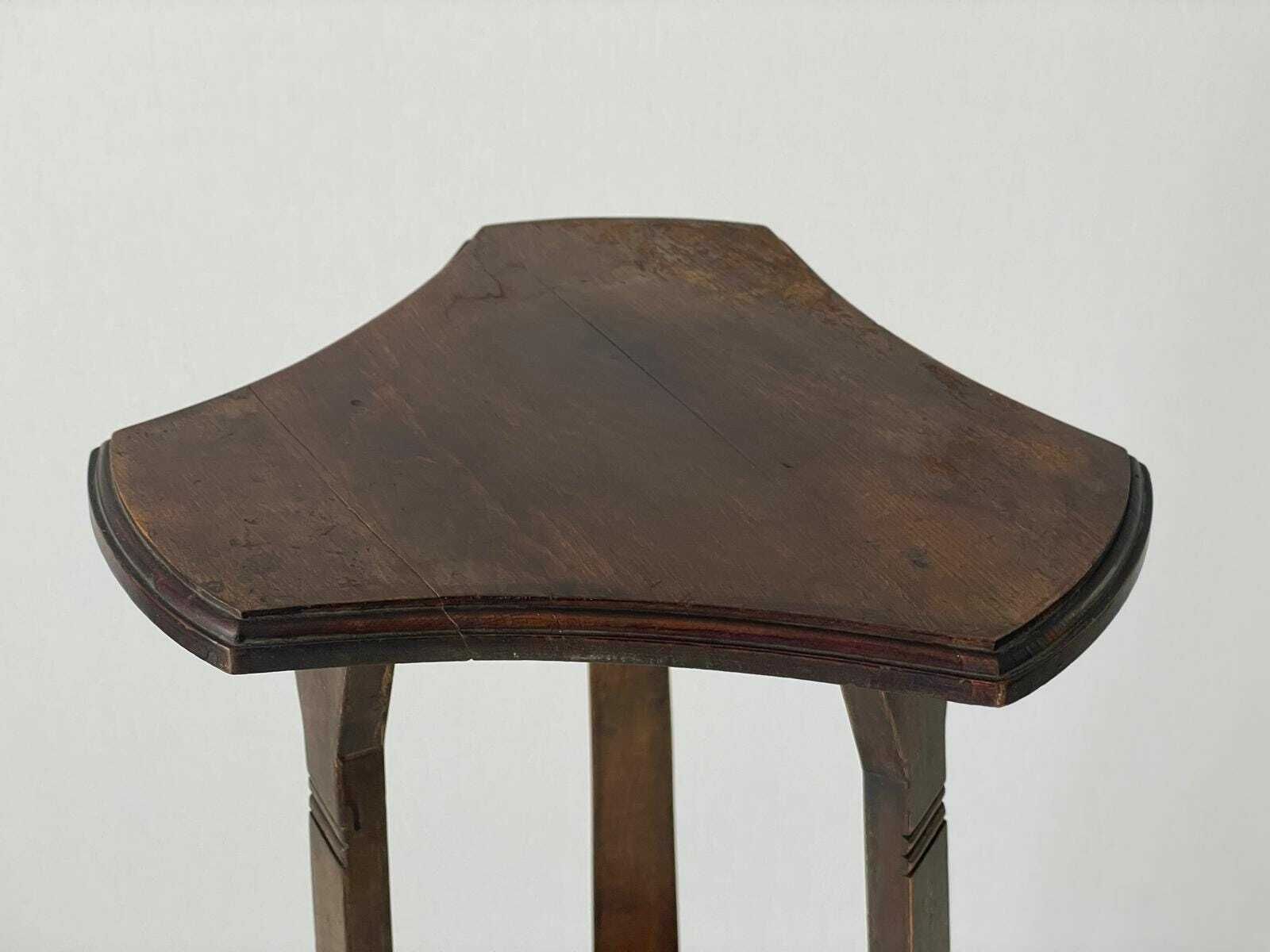 Triangle Top Wood Flower Or Sculpture Stand, 1960s, Germany photo vinterior