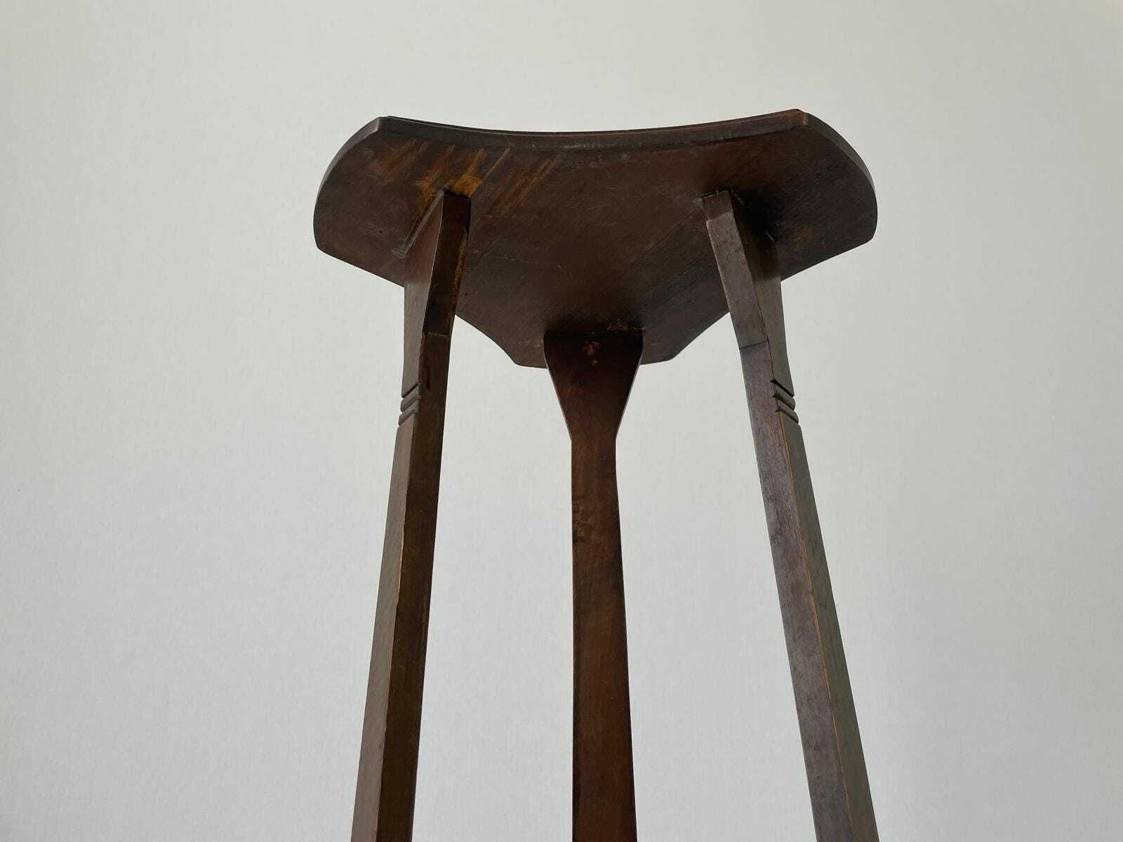 Triangle Top Wood Flower Or Sculpture Stand, 1960s, Germany photo vintage