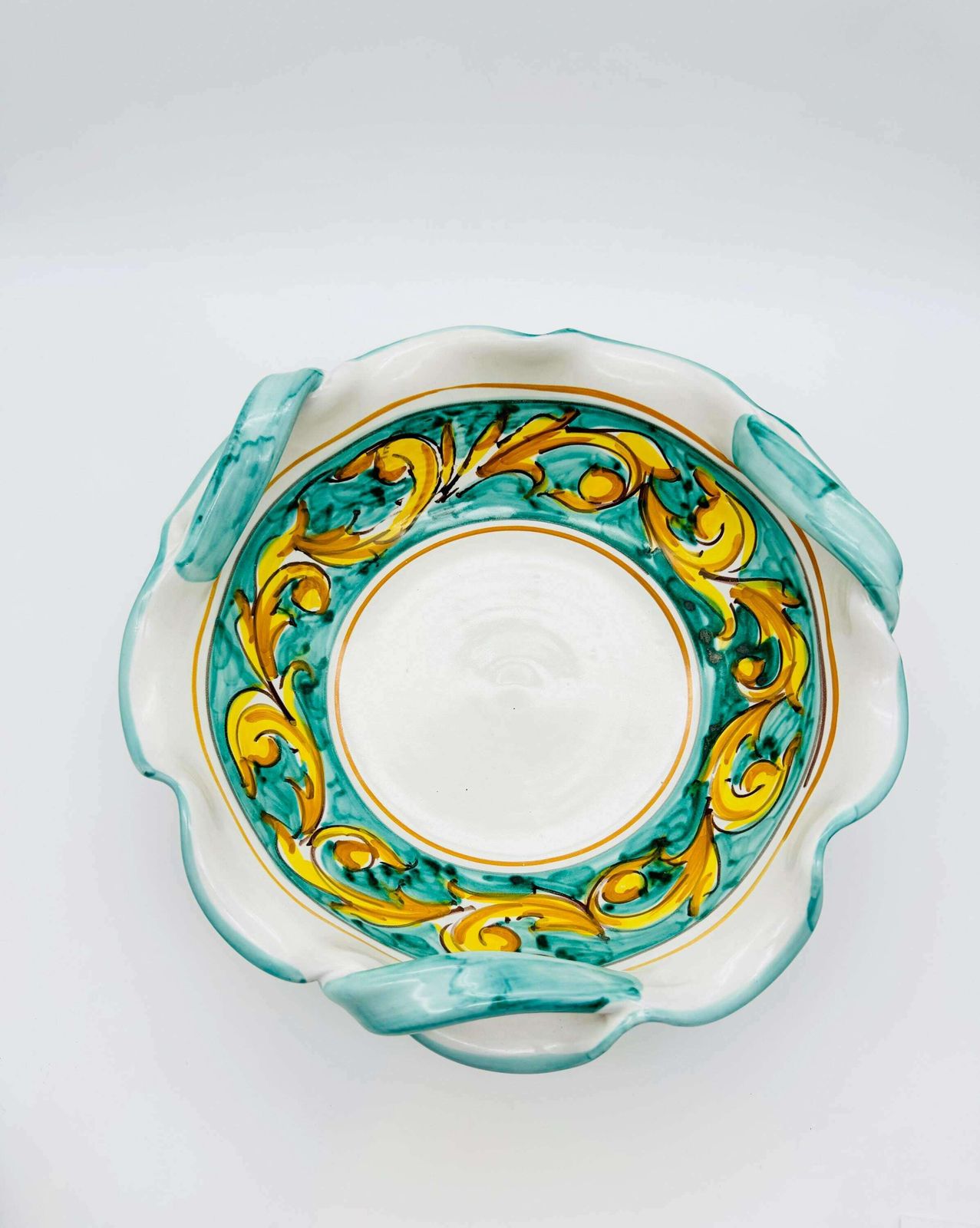 Italian Hand Painted Ceramic Bowl Set, Mediterranean Decor, Large Bowl With Plates photo Home Decor