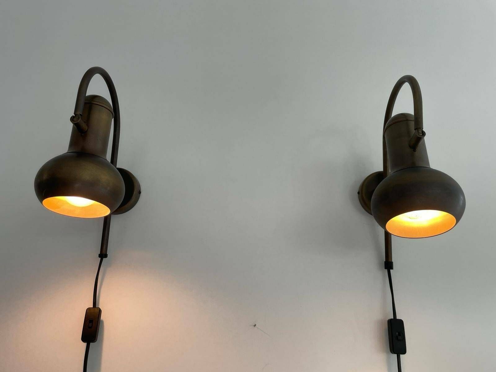 Space Age Aged Brass Pair Of Sconces By N Leuchten, 1970s, Germany photo 1088.0