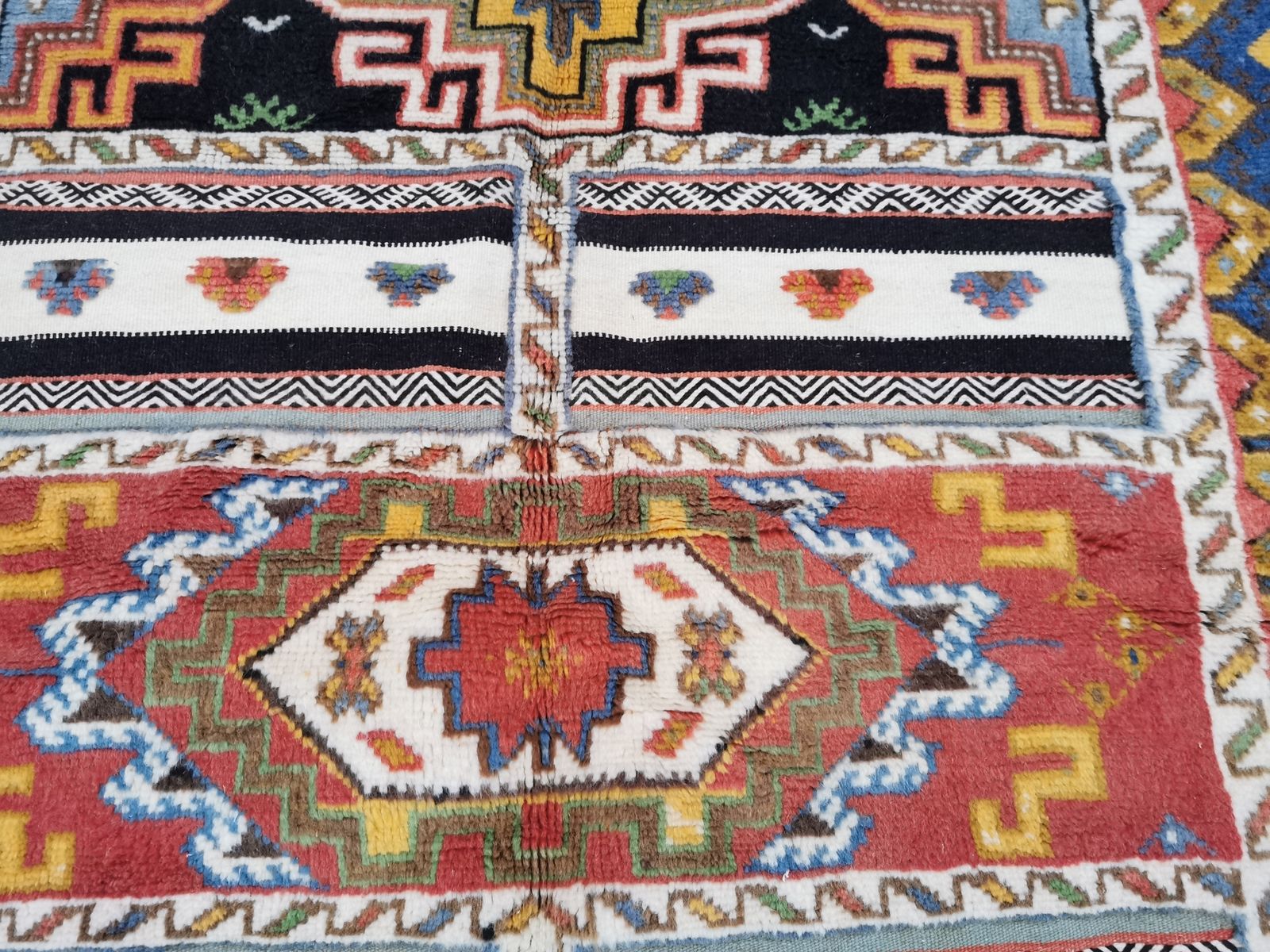 No Custom Fee/ Traditional Handmade Moroccan Berber Rug /Colourful Natural Dyes Camel Wool Carpet 8.5x4.5 Ft/ 260x140cm photo vinterior
