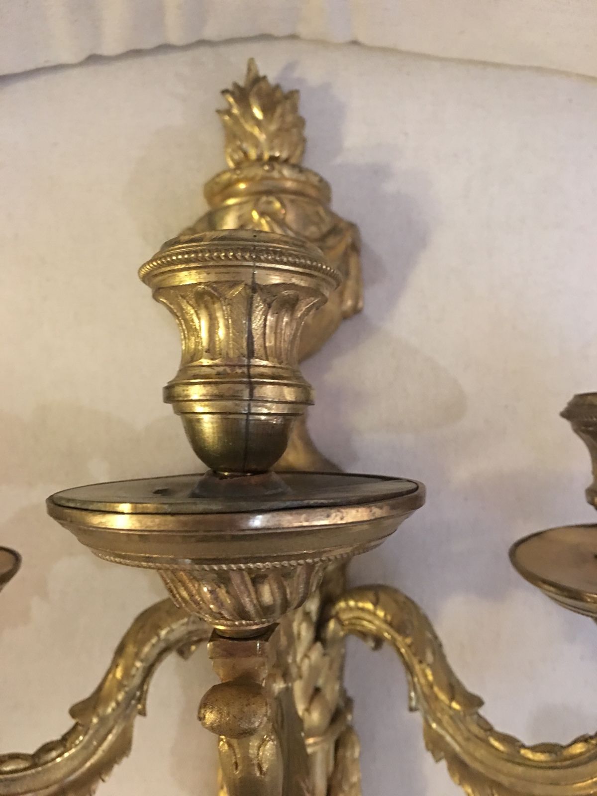 Pair Of French Appliques In Ormolu Louis XVI  18th Century. photo Art