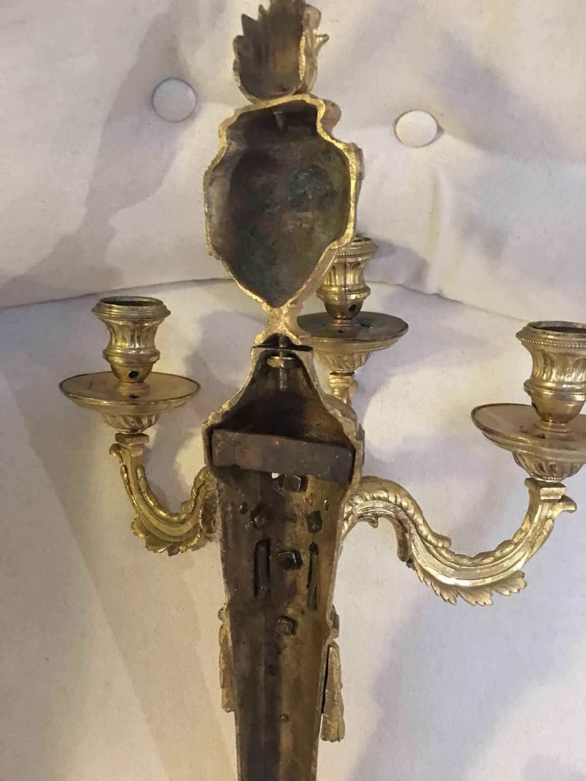 Pair Of French Appliques In Ormolu Louis XVI  18th Century. photo 3700.0