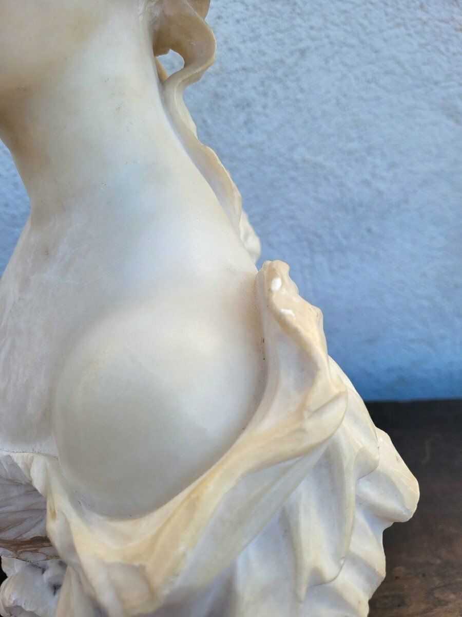 Ant Nelson, Bust Of A Woman, Alabaster, Late 19th Century photo vinterior
