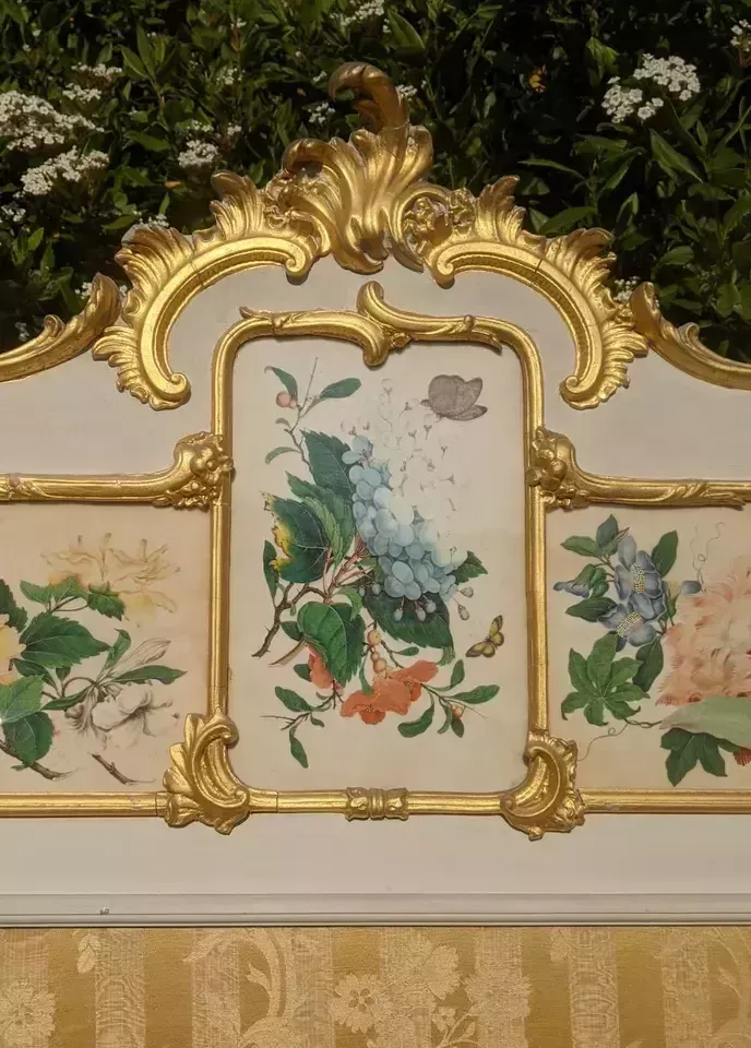 Superb Hand Painted Gilt Wood Dressing Screen With Chinese Paintings photo Home Decor