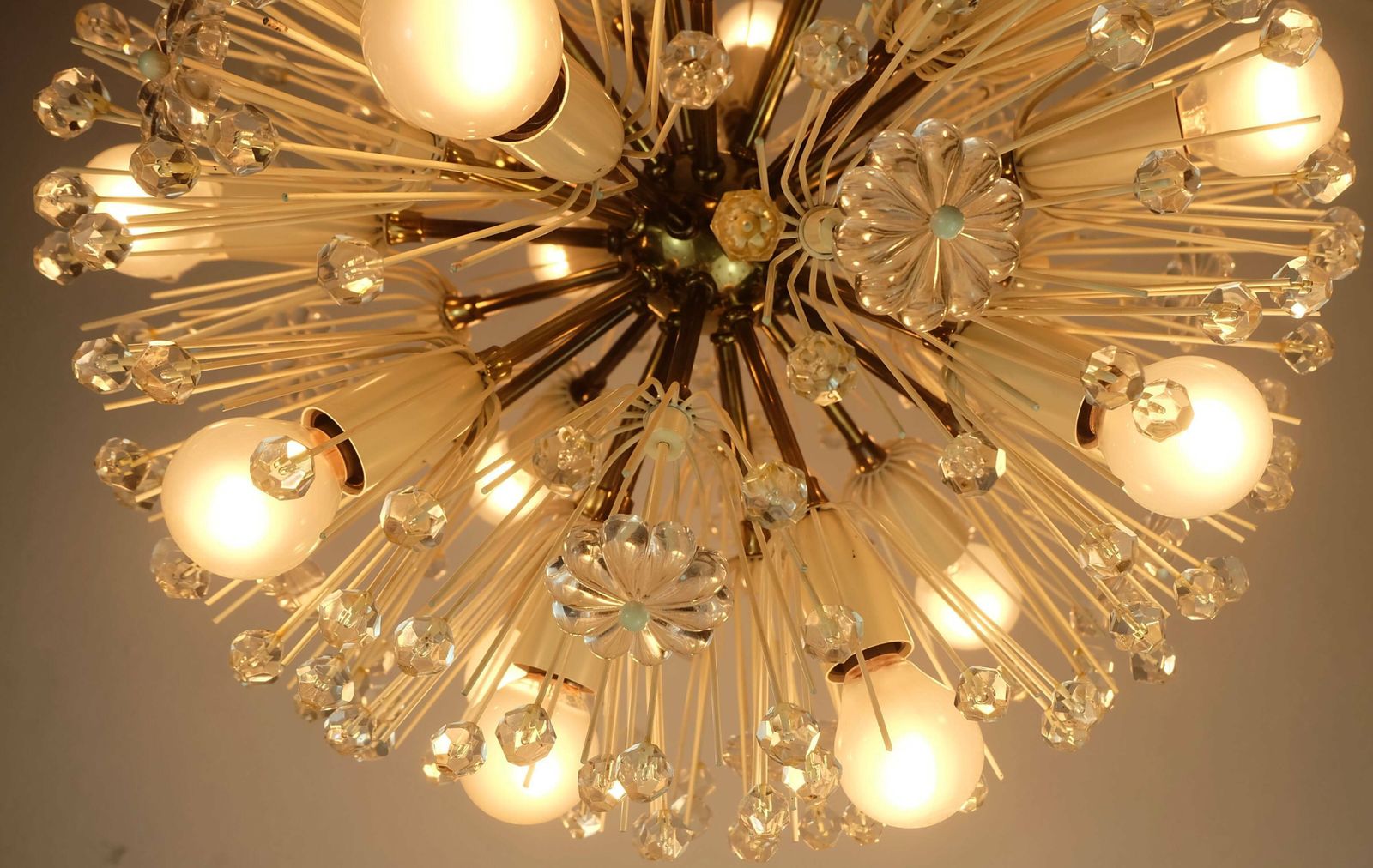 Mid Century Austrian Chandelier Emil Stejnar Dandelion Light Sputnik Rupert Nikoll 1950s photo vintage