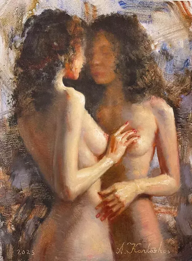 Giclée Print On Canvas, Double Tenterness, 2023, By Kartashov Andrey, Russia, 21st Century. 1 Of 50 Limited Prints. photo for sale