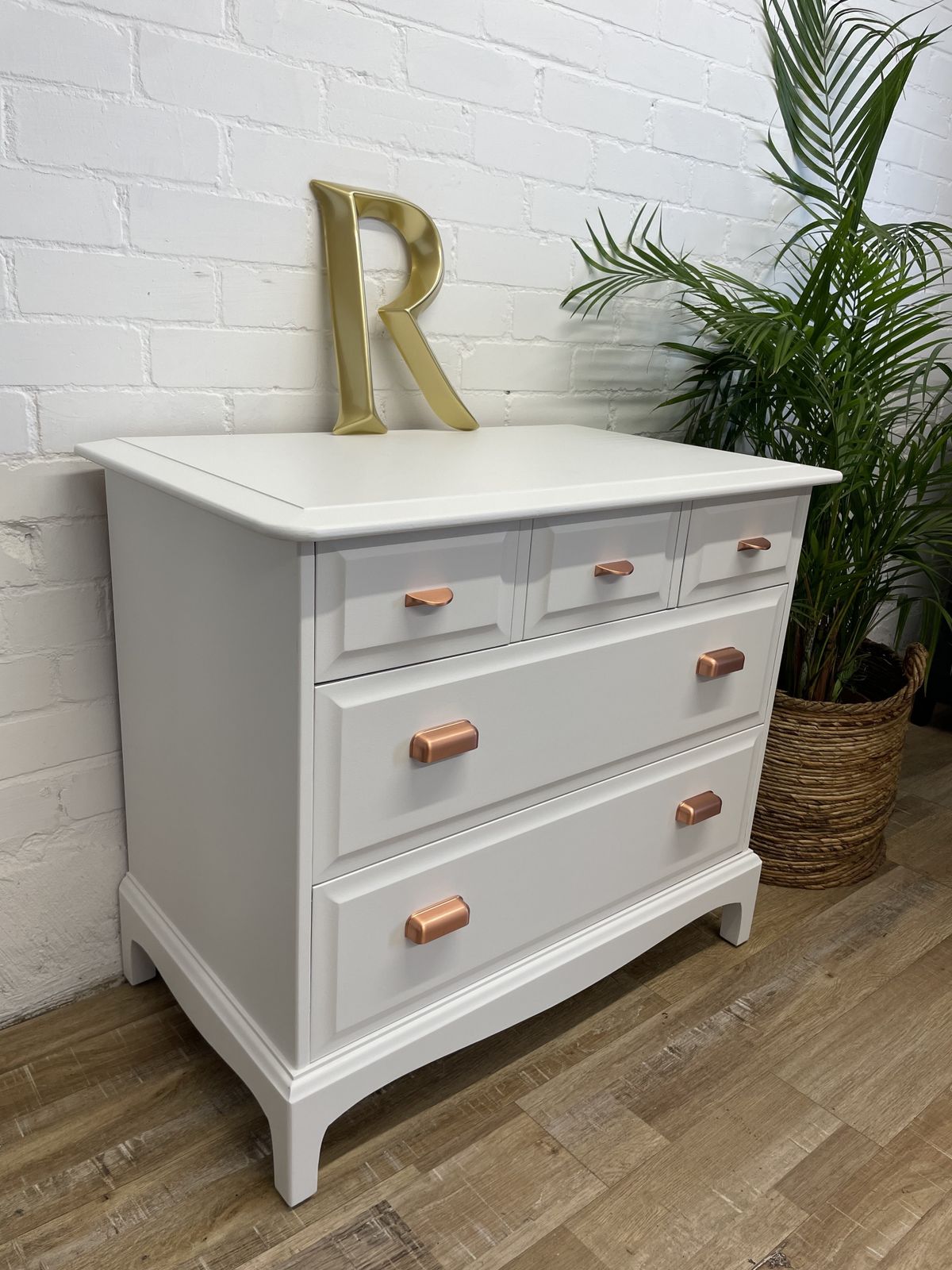 photo furniture Stag Minstrel 3 Over 2 Chest Of Drawers Painted White