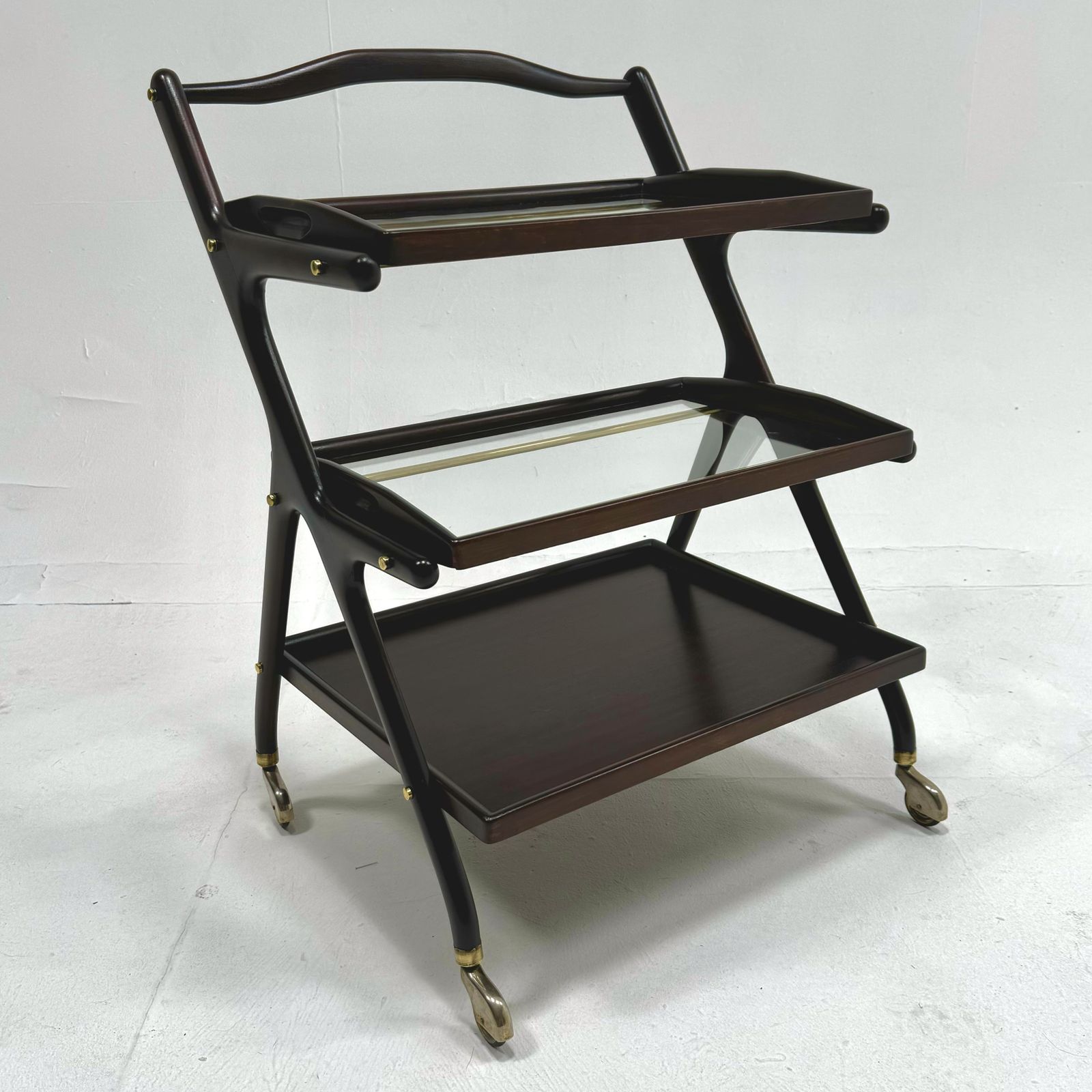 photo furniture 1950s Italian Cesare Lacca Mahgany Bar Cart