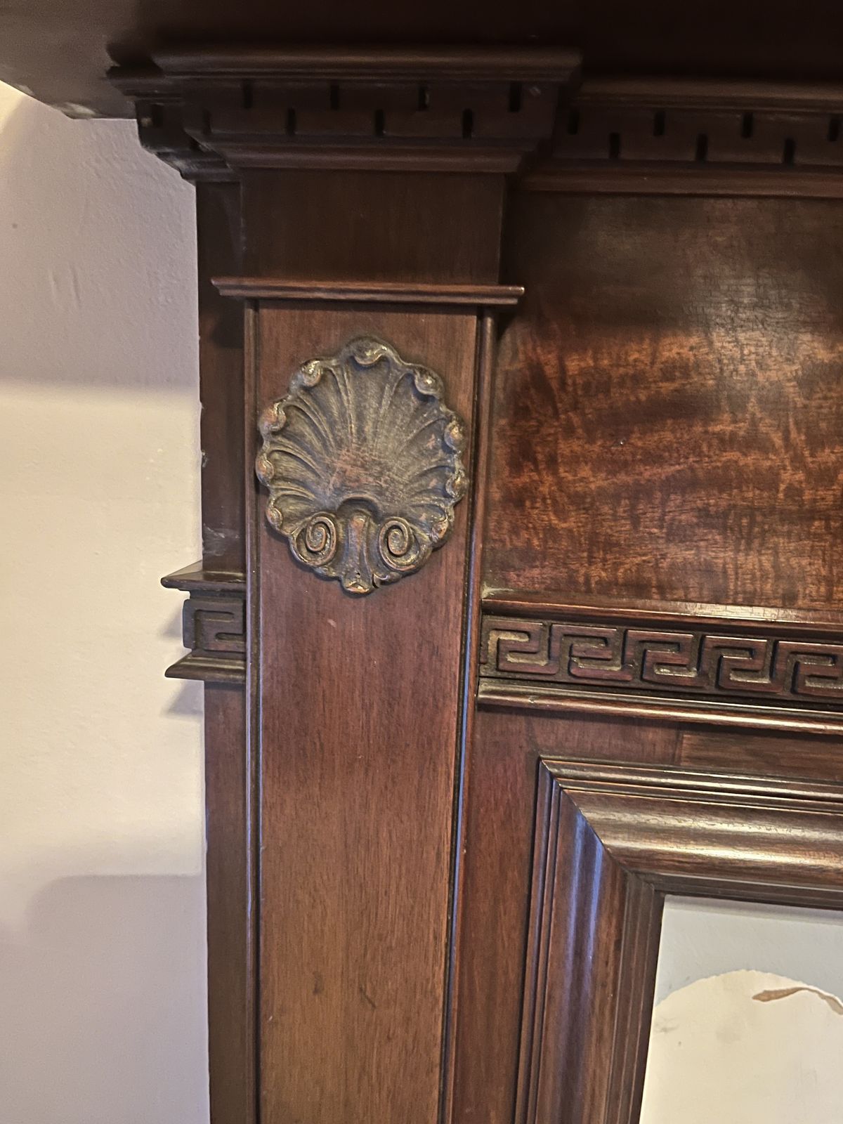 Antique Brazilian Flamed Mahogony Fire Surround photo furniture