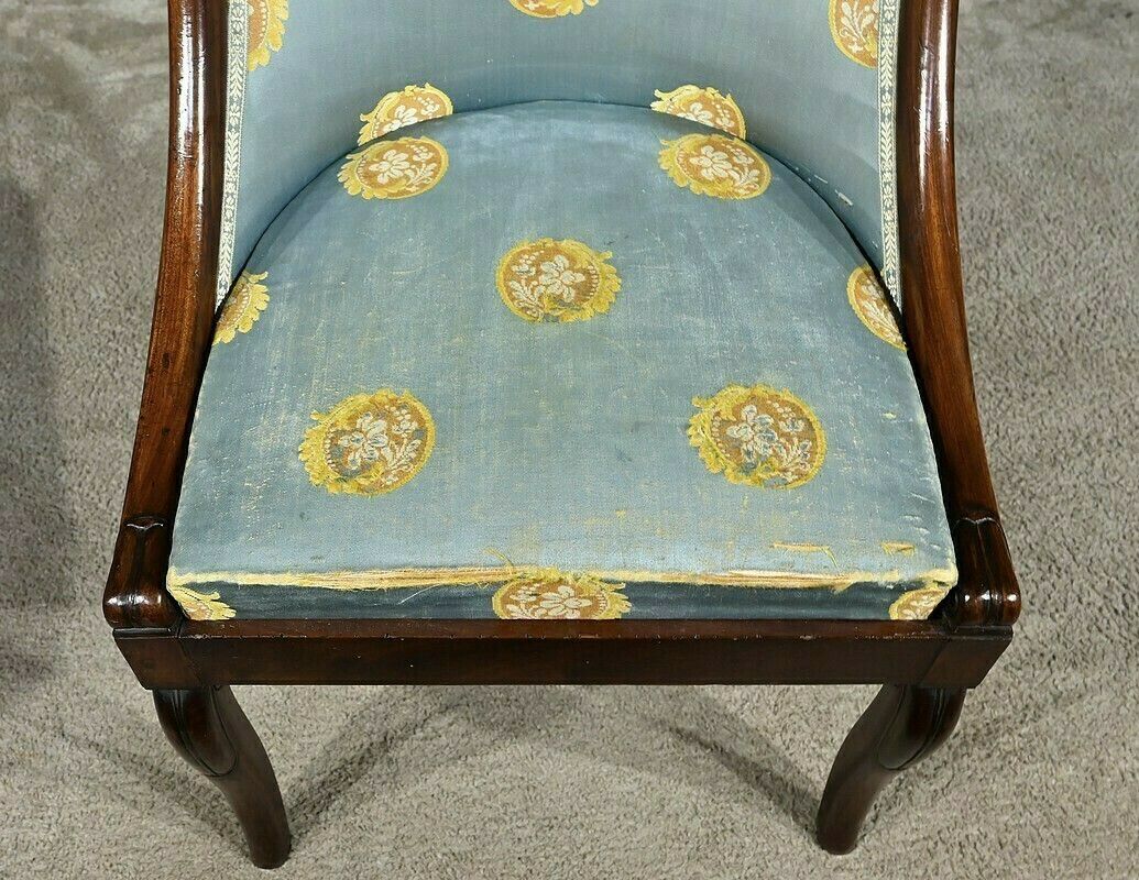 Furniture Pair Of Mahogany Gondola Chairs, Restoration Period – 1st Part 19th photo