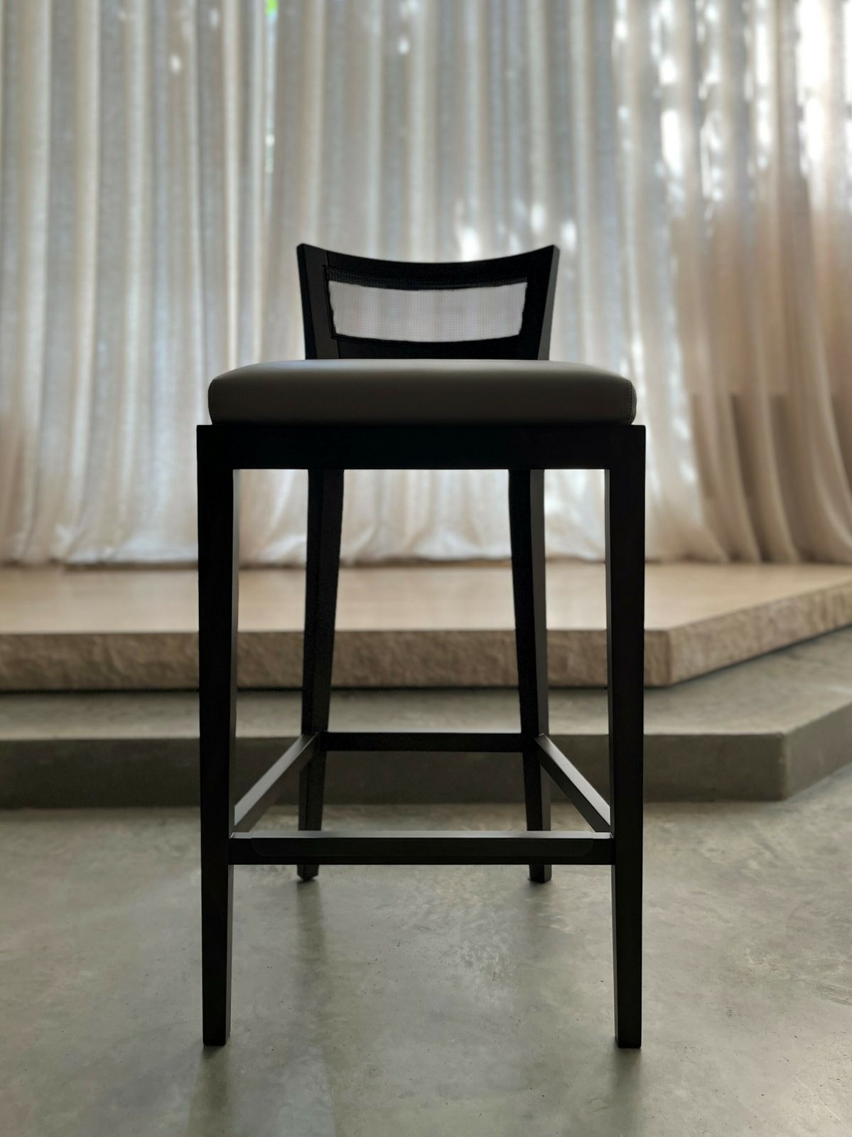 Promemoria Caffe Stools (X2) In Beechwood & Tortora Leather (Handmade In Italy) photo furniture