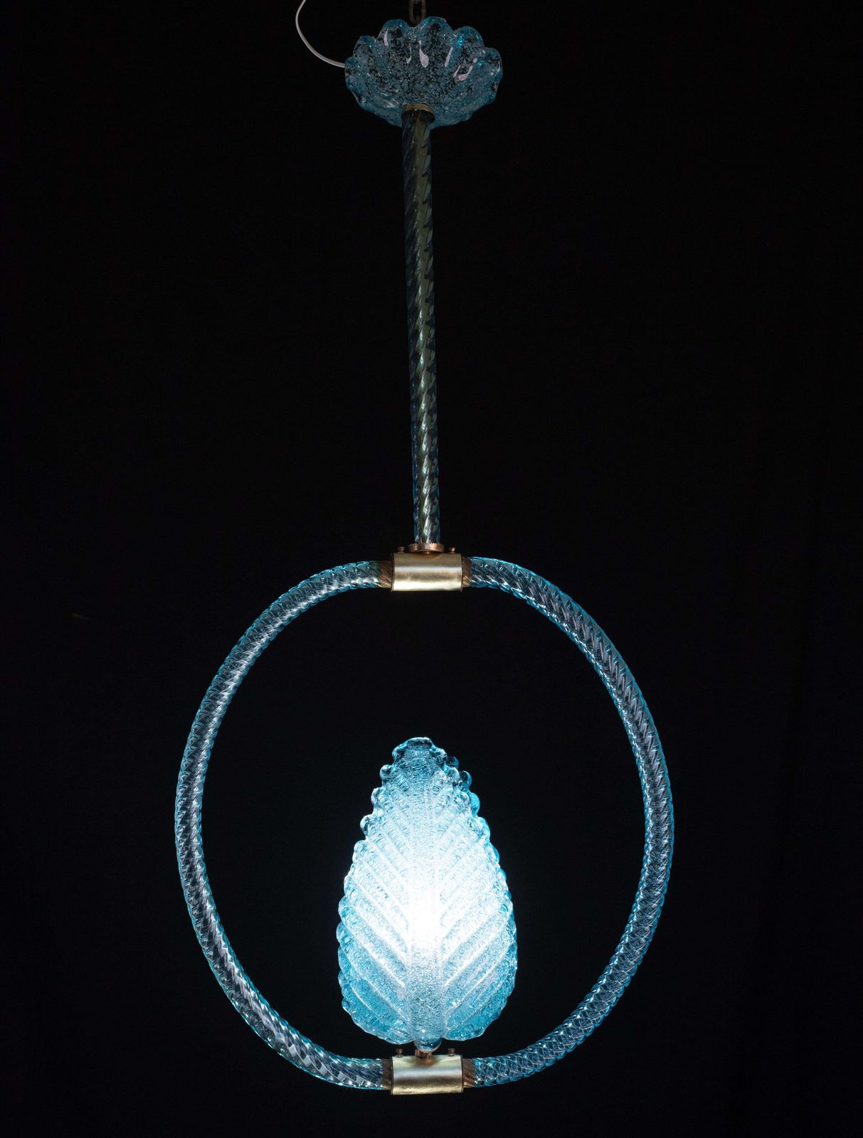 photo for sale Blu Jewel Murano Glass Chandelier By Barovier E Toso, 1950s