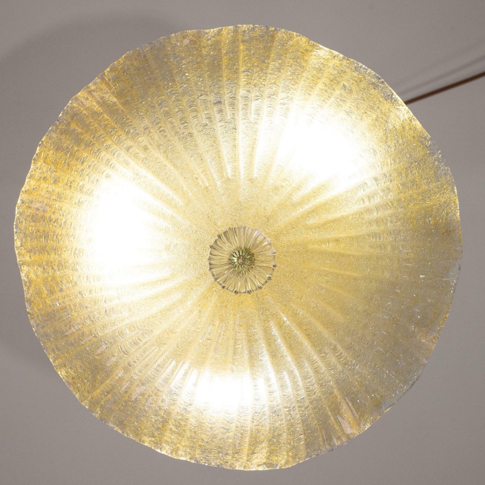 Murano Gold Ceiling Light Flower By Barovier & Toso, 1970 photo 1369.0