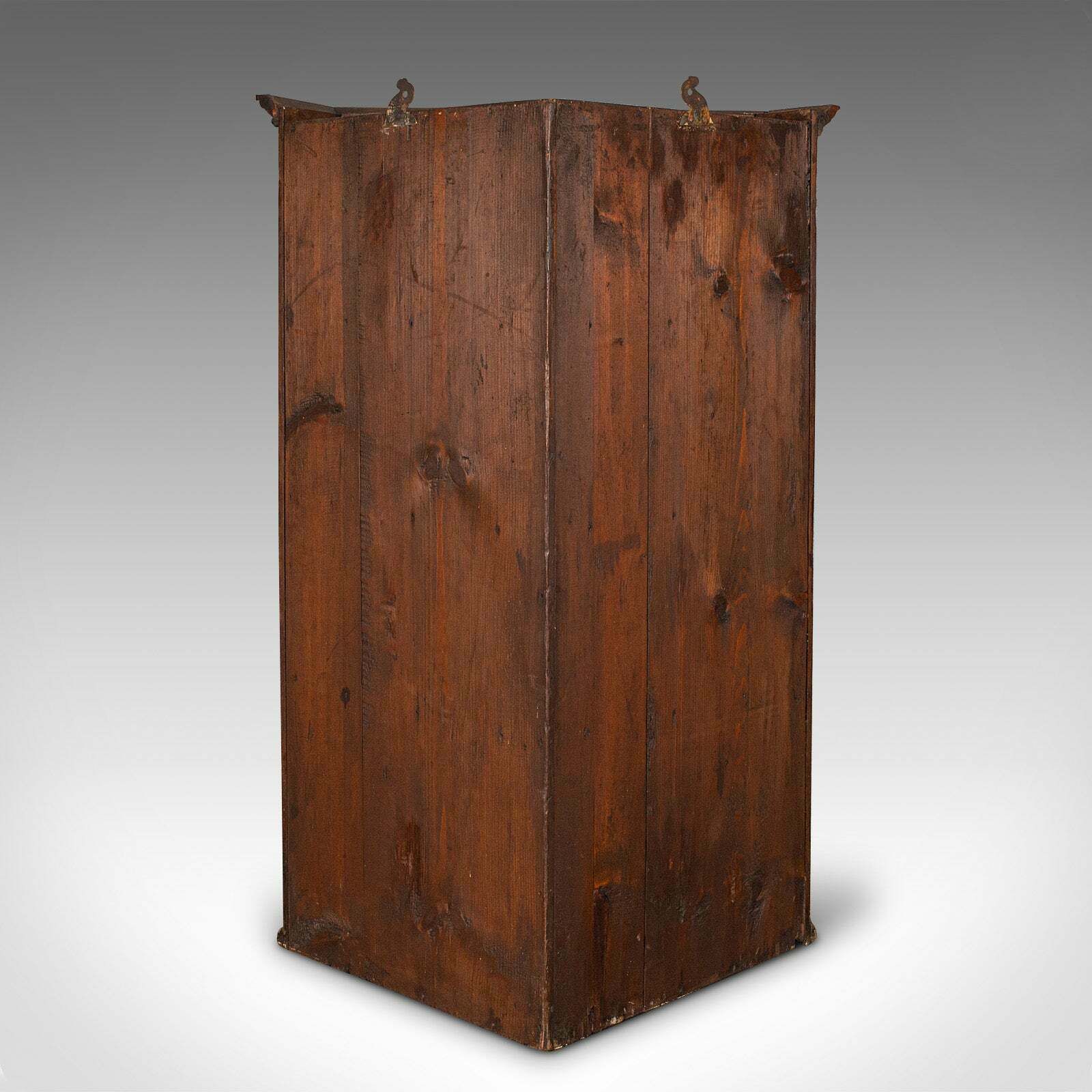 photo furniture Tall Antique Corner Cabinet, English, Oak, 4 Shelf Wall Cupboard, Georgian, 1800