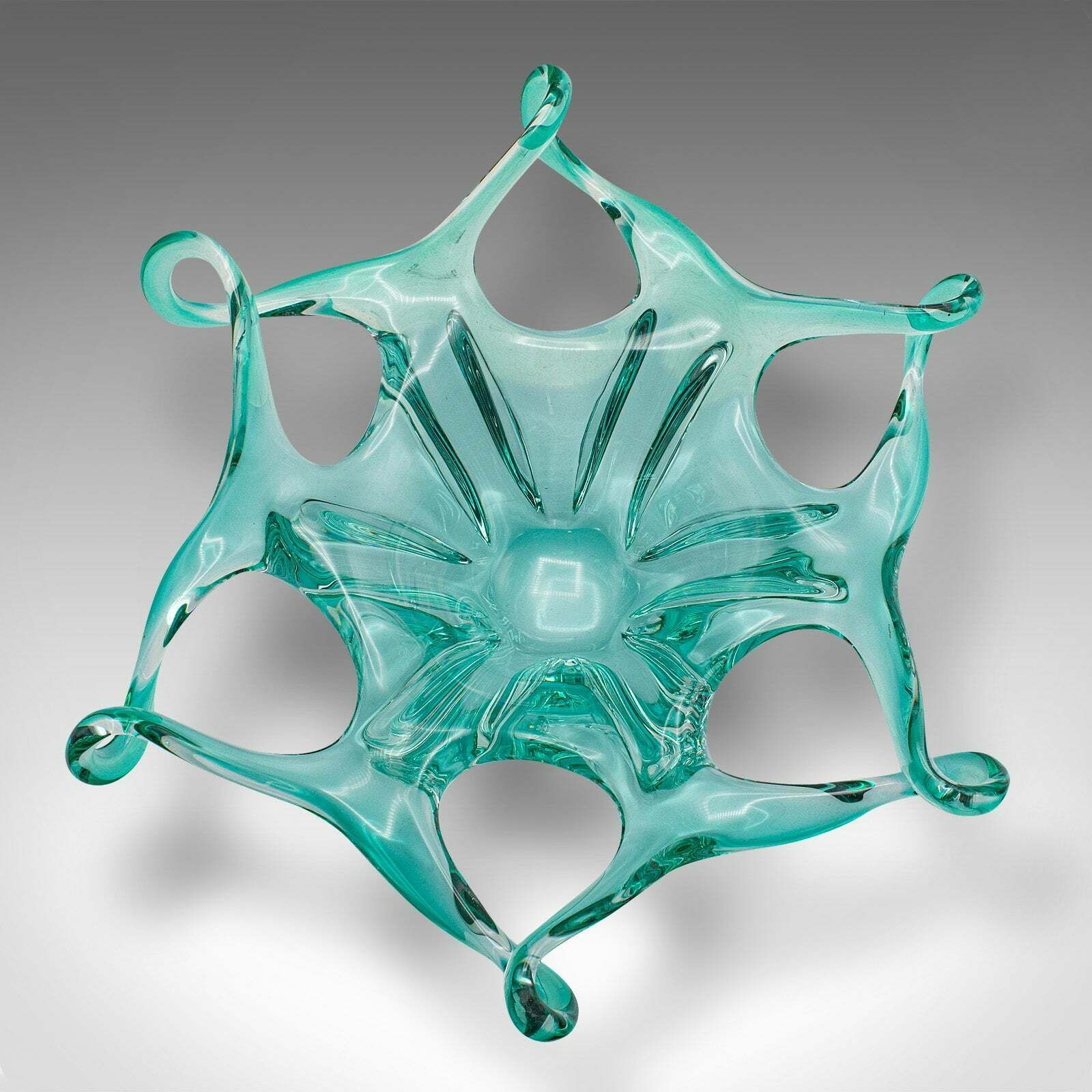 Large Vintage Murano Fruit Bowl, Italian, Art Glass, Serving Dish, Circa 1970 photo vinterior