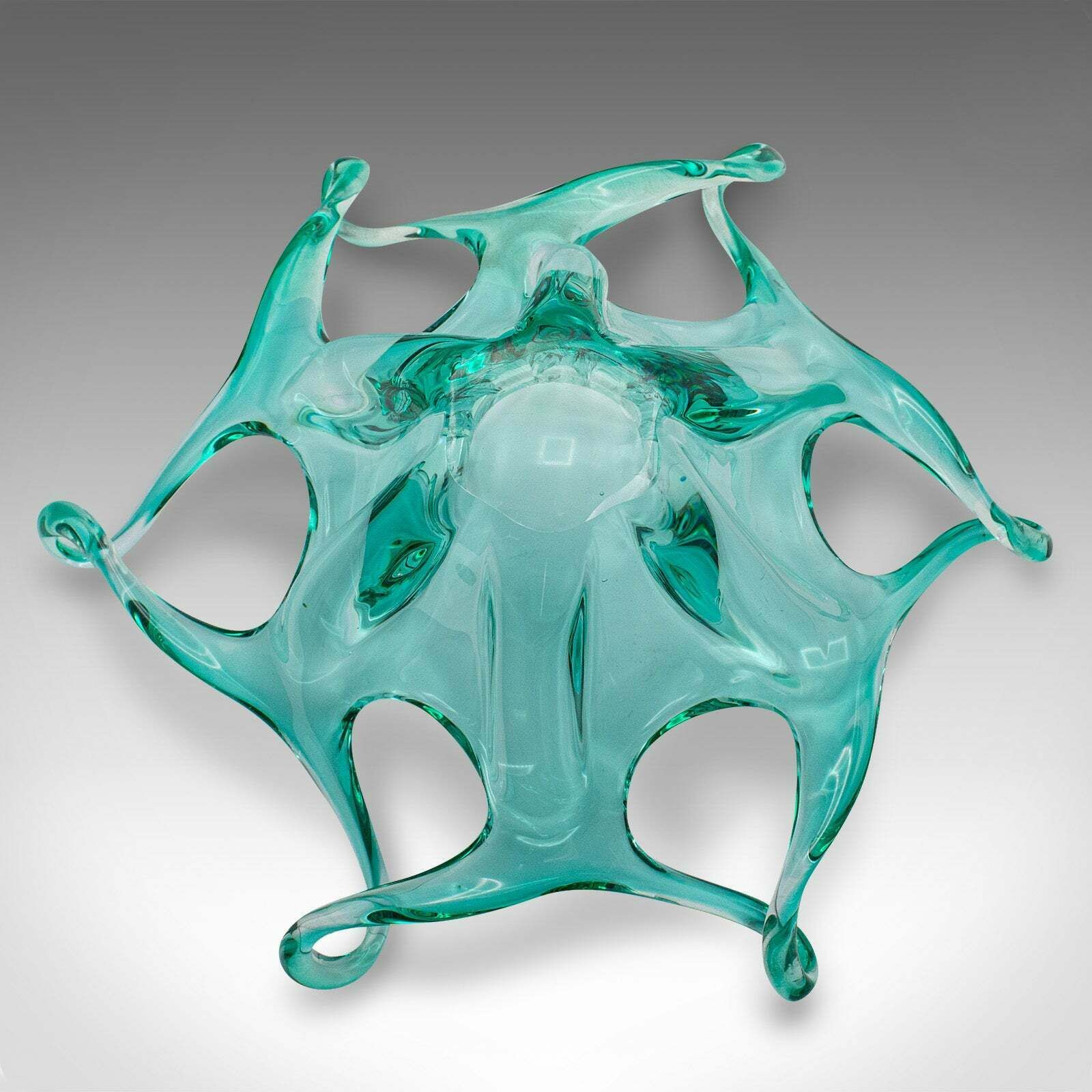 Home Decor Large Vintage Murano Fruit Bowl, Italian, Art Glass, Serving Dish, Circa 1970 photo