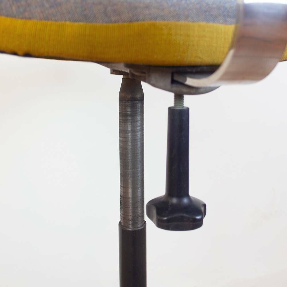 Furniture Upholstered Vintage Desk Swivel Stool, Spain, 1960s photo