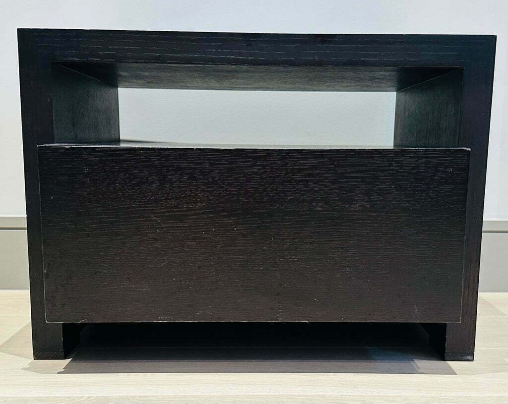Pair Of 1990s Dark Brown Contemporary Stained Dark Brown Oak Bedside Tables Or Nightstands photo 450.0