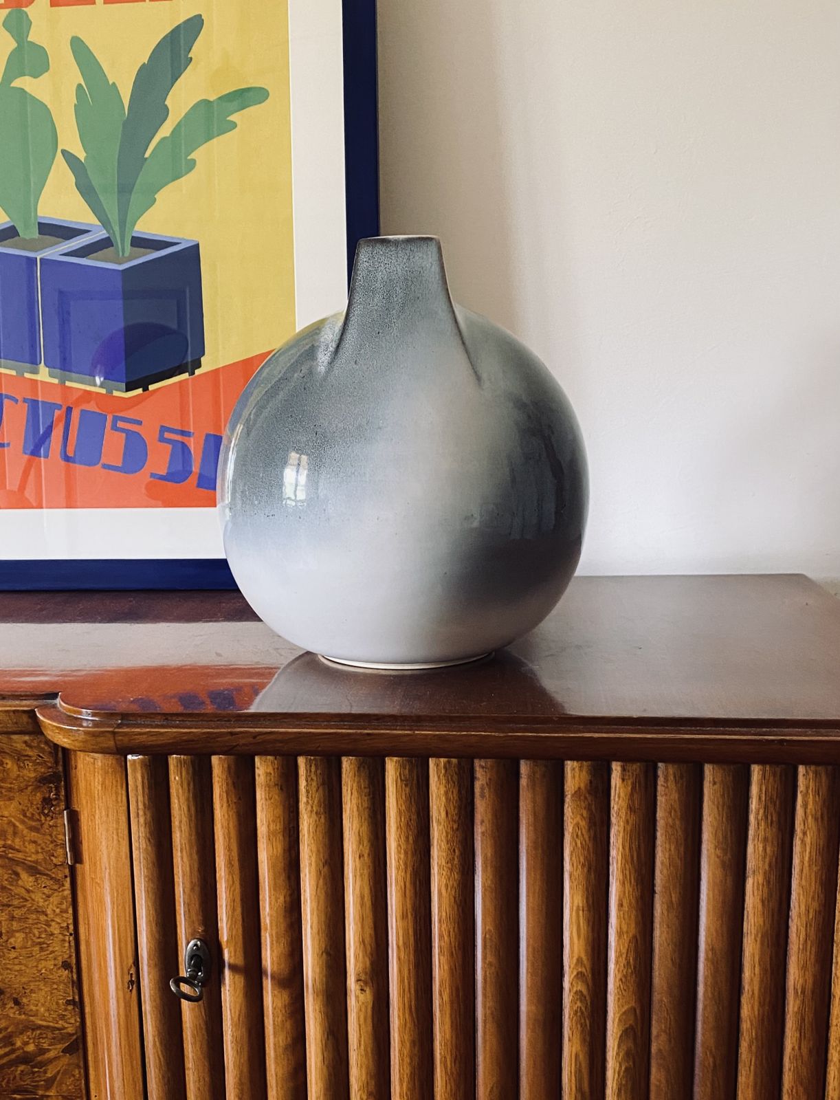 1100.0 Mid Century Modern Spherical Gres Vase, Franco Bucci Italy Ca. 1970 photo