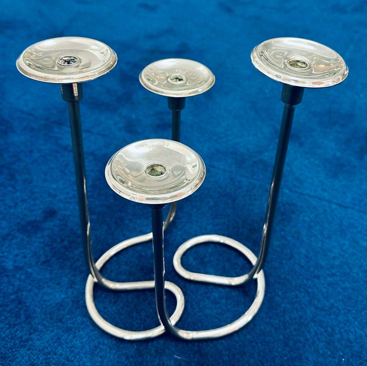 Pair Of 1950s German Candleholders Wilhelm Wagenfeld Style photo for sale