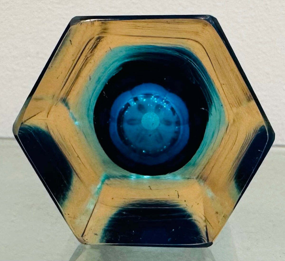 photo vintage Small 1960s Italian Murano Turquoise Glass Vase