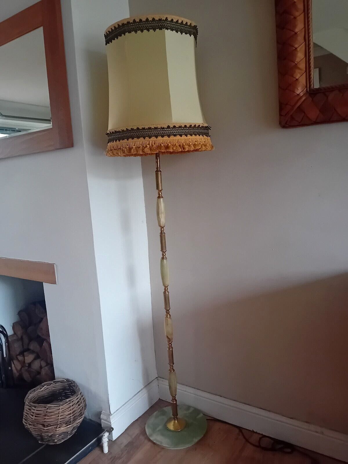 Beautiful 1960's Onyx And Brass Gilt Mid Century Floor Lamp / Standard Lamp photo buy