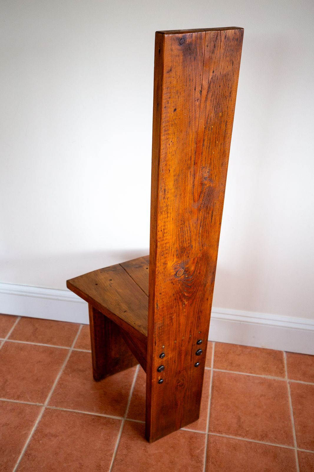 1300.0 Brutalist Artisan Accent Chair Mid Century Tall Back Statement Pine Iron Rustic Craftsman Architectural Farmhouse Minimalis.T Reclaimed Primitive Folk photo