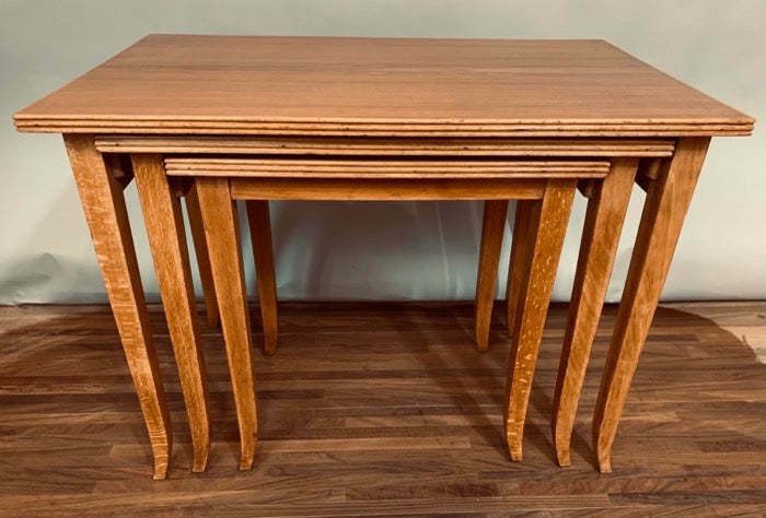 Set Of 3 1960s English Stackable Teak Nest Of Tables Or Nesting Tables photo furniture