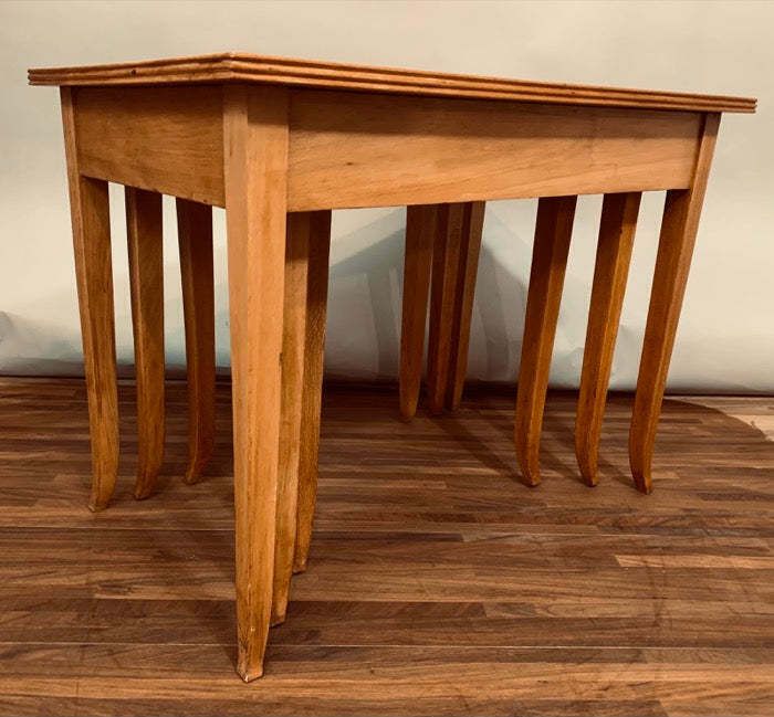 Set Of 3 1960s English Stackable Teak Nest Of Tables Or Nesting Tables photo vinterior