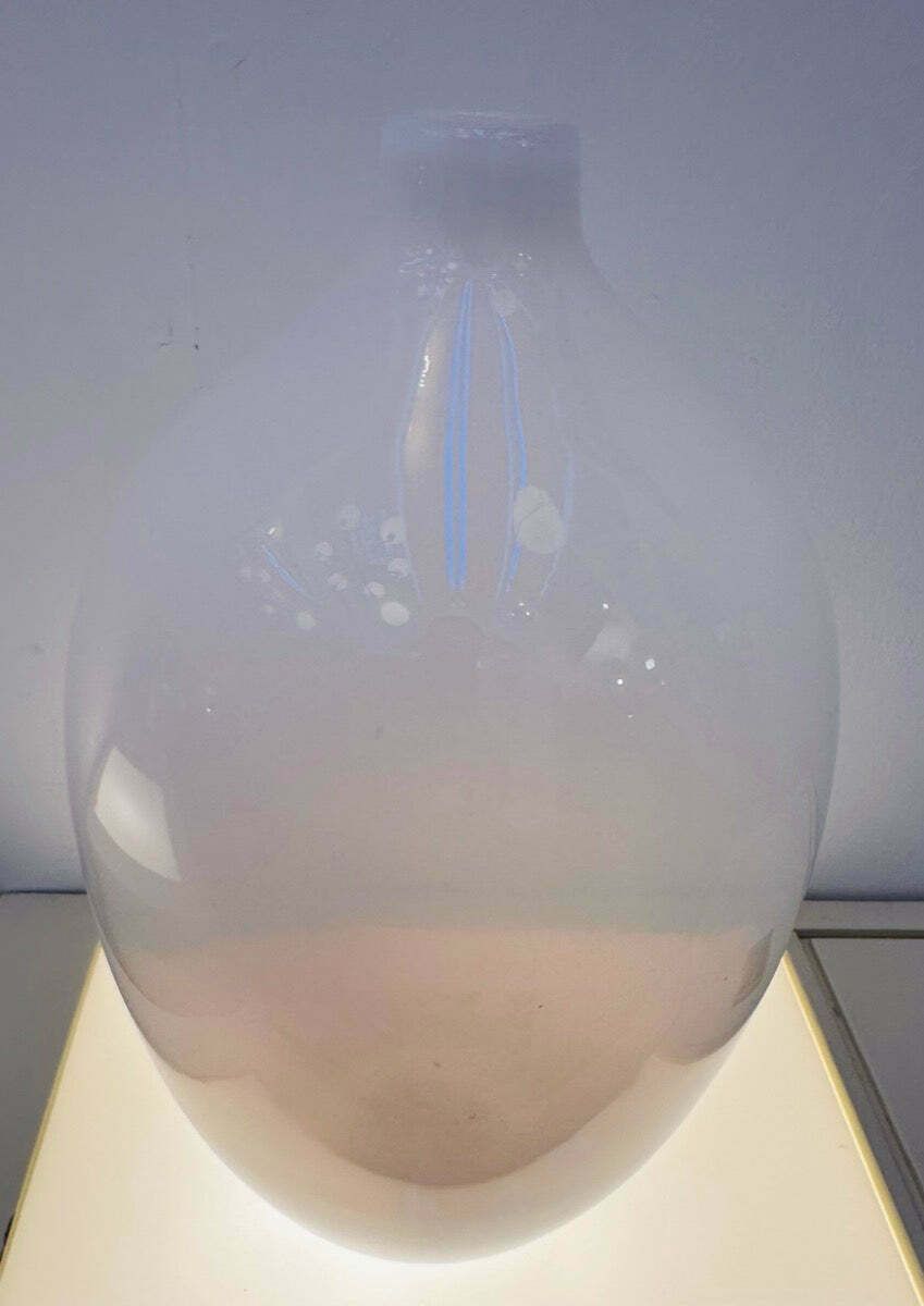 1960s Italian Opalescent Glass Oviod Form Vase photo 85.0