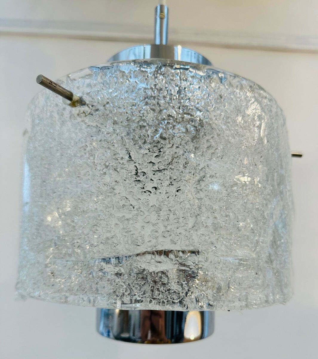 1970s German J. T. Kalmar Frosted Glass Pendant Light photo vinterior