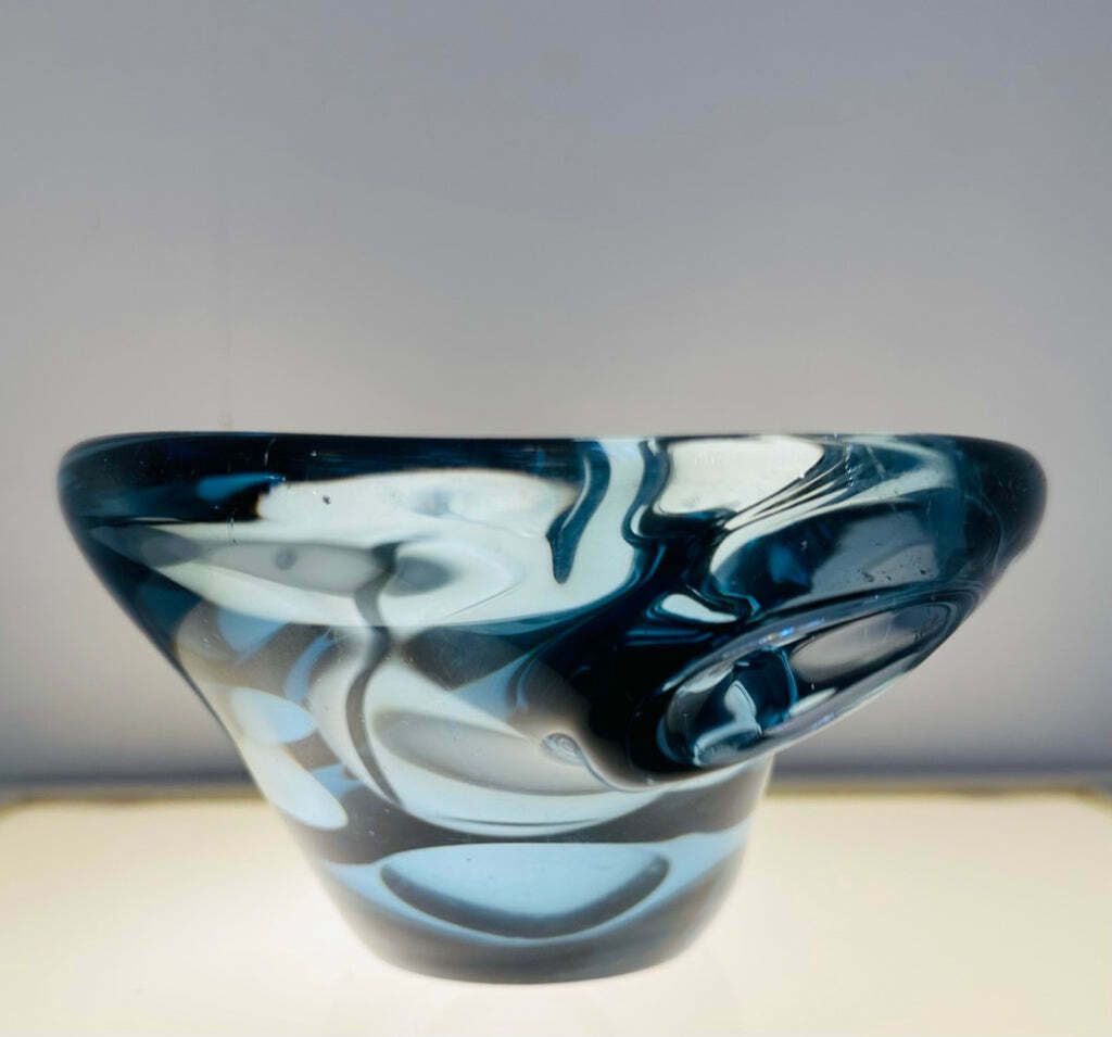 1960s Danish Blue Glass Bowl Attributed To Holmegaard photo buy