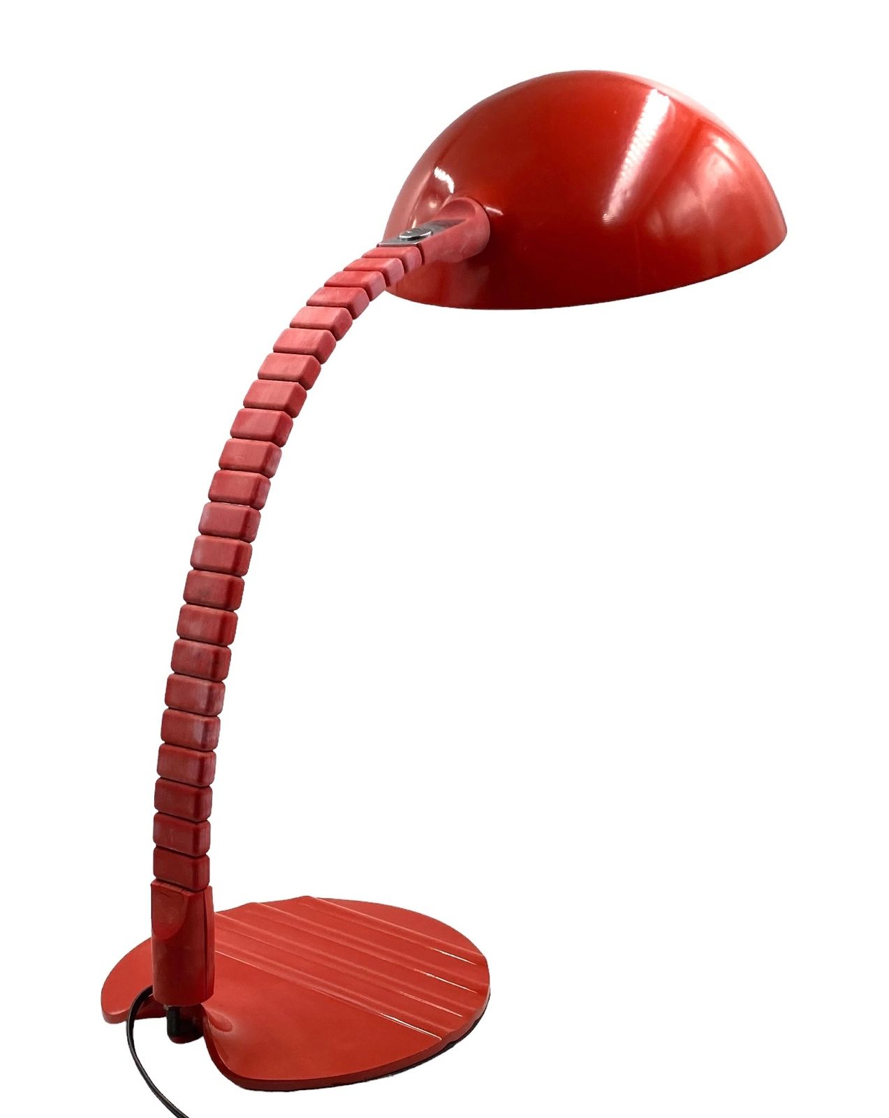 Elio Martinelli, Flex Calotta Mod. 660 Bright Red Table Lamp, Martinelli Luce Italy, 1972