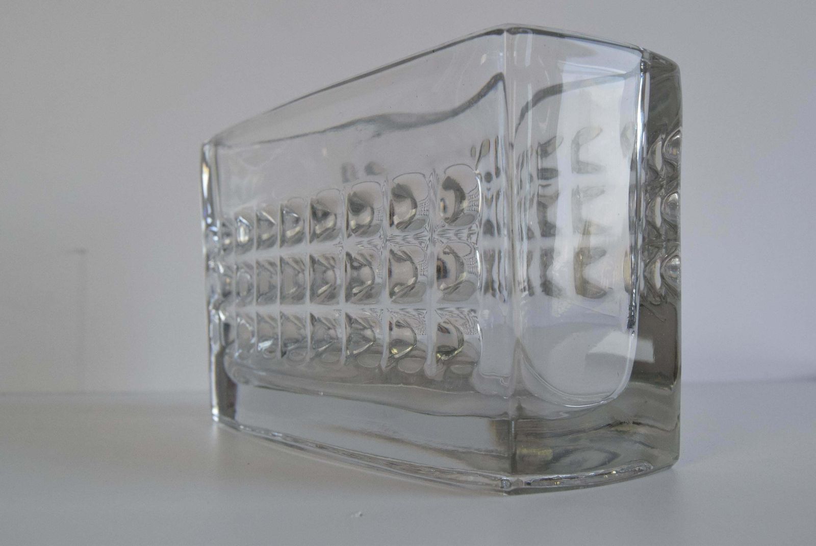 Vintage Jardiniere Glass Vase, By Rudolf Jurnikl, Rudolfova Hut, 1960's. photo buy