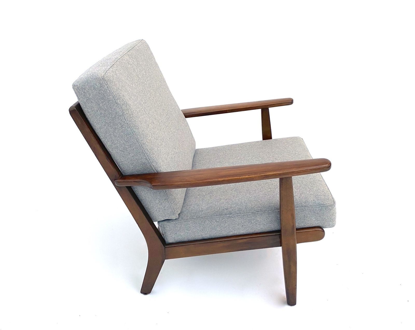 Furniture Danish Aage Pedersen Model Ge88 Teak And Grey Wool Lounge Armchair For Getama Mid Century 1950s photo