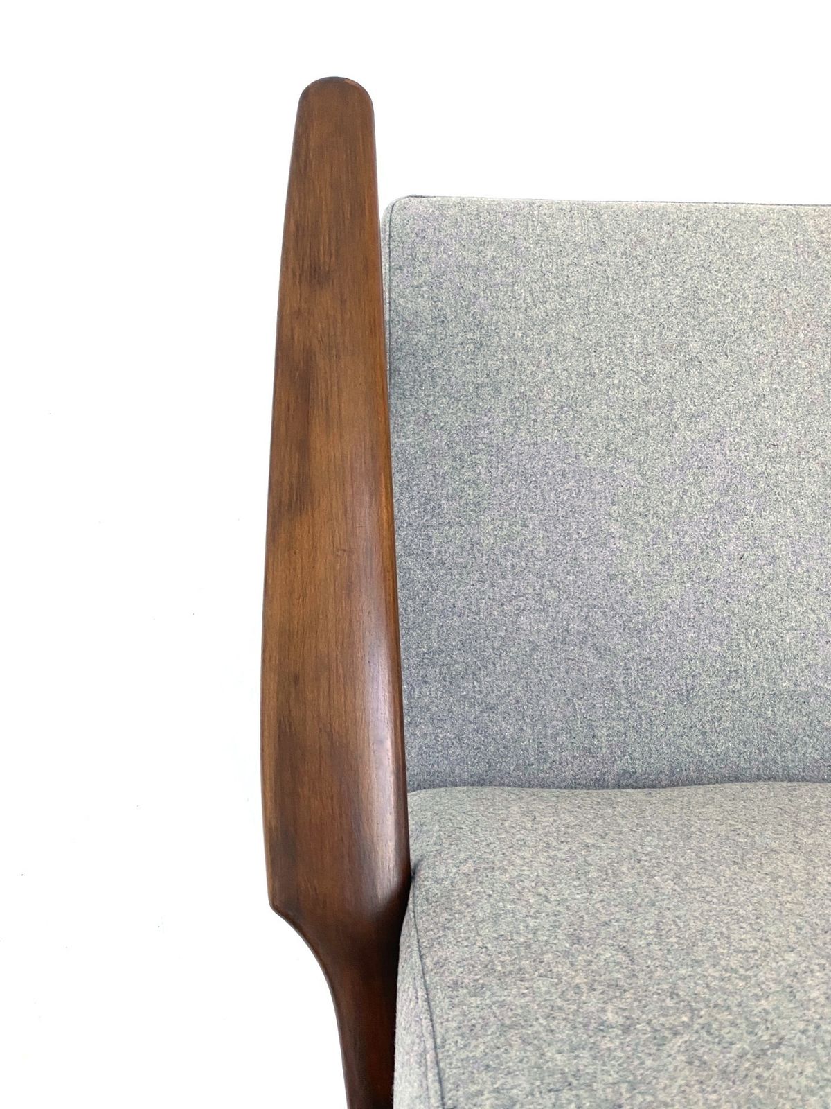 photo vinterior Danish Aage Pedersen Model Ge88 Teak And Grey Wool Lounge Armchair For Getama Mid Century 1950s