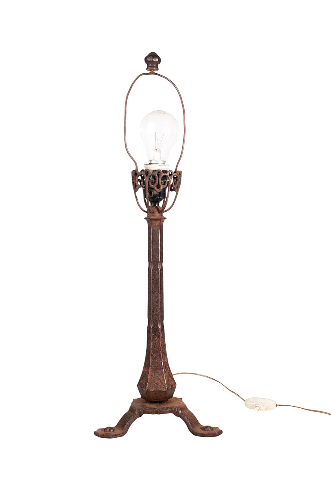 Late 19th Century Century Arts & Crafts Three Legged Metal Cast Iron Table Lamp, United Kingdom photo buy