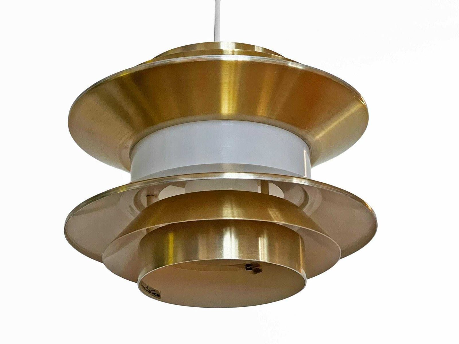 Pendant Light "Trava" In Golden Aluminium By Carl Thore For Granhaga Metallindustri. Sweden 1970s photo for sale