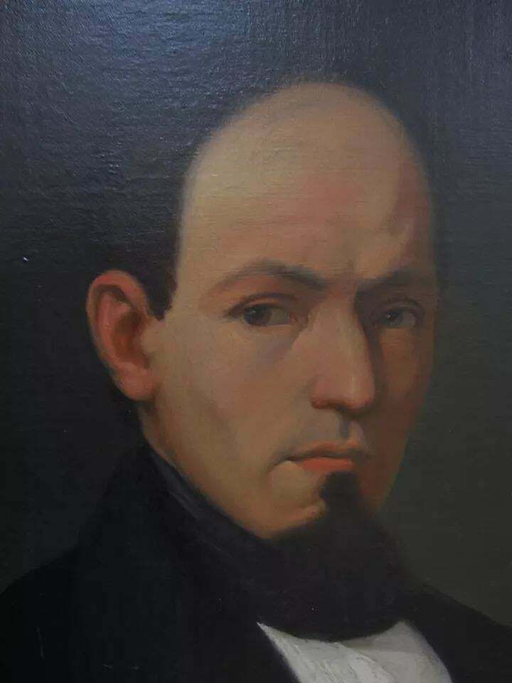 Portrait Of Man Smoking Pipe Painting photo for sale
