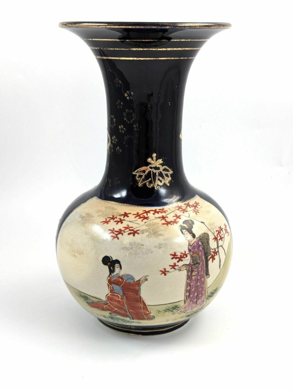 Antique Hand Painted Vase By Satsuma, Japan, Meiji Period photo for sale