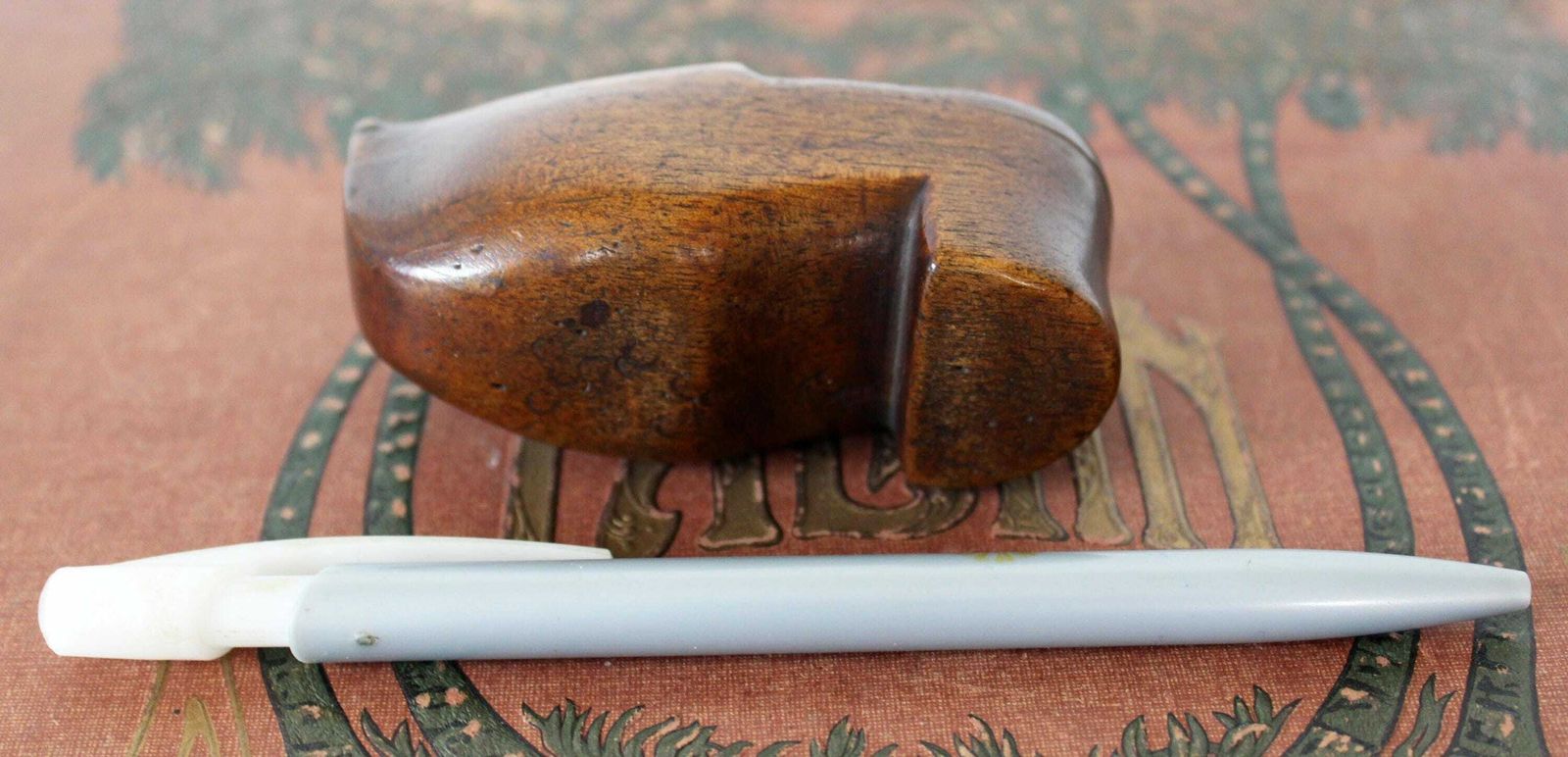 Antique French Or Belgium Small Wood Shoe Snuff Box, Carved Clog, Folk Art, Treen Box, 19th Century, Hinged Box, Little Box, Puzzle Box photo 94.0