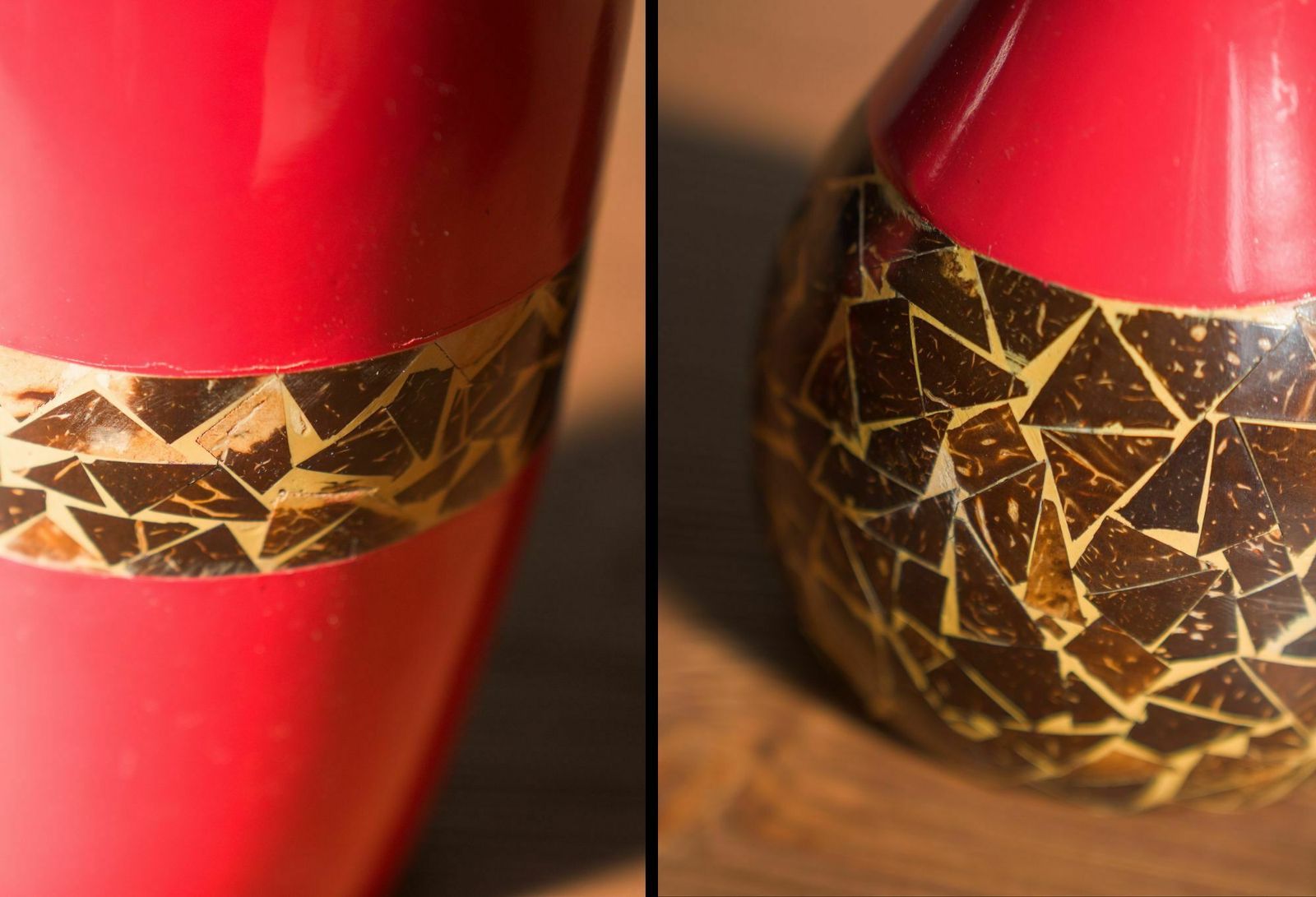 Pair Of 1970s 80s Terracotta Vases With Inlaid Mosaic photo furniture