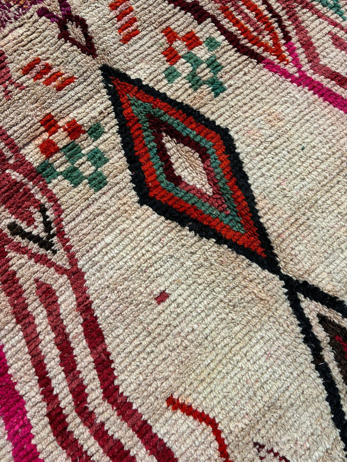 Moroccan Wool Rug 180x260 Cm, Berber Hand Made Carpet, Beni Ourain Moroccan Rug, Living Interior Rug, Modern Rug photo vinterior