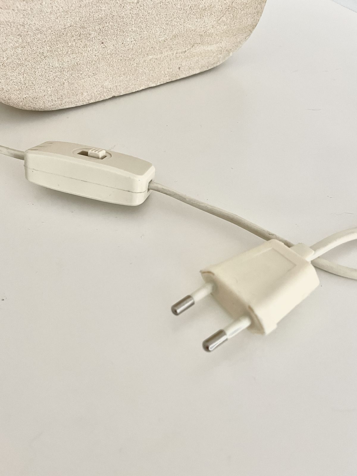 photo for sale Desk Lamp From The 1960's In Sandstone And Beige Coloured Fabric